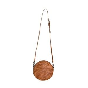 Vilenca Holland Purse Tan Woven Round Crossbody Bag